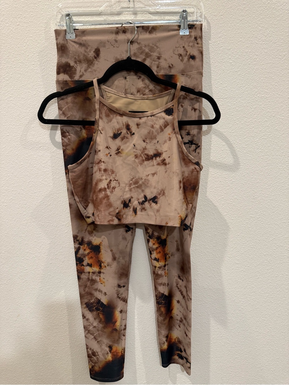 Beach Riot Tie-Dye Cropped Tank in Brown and Black